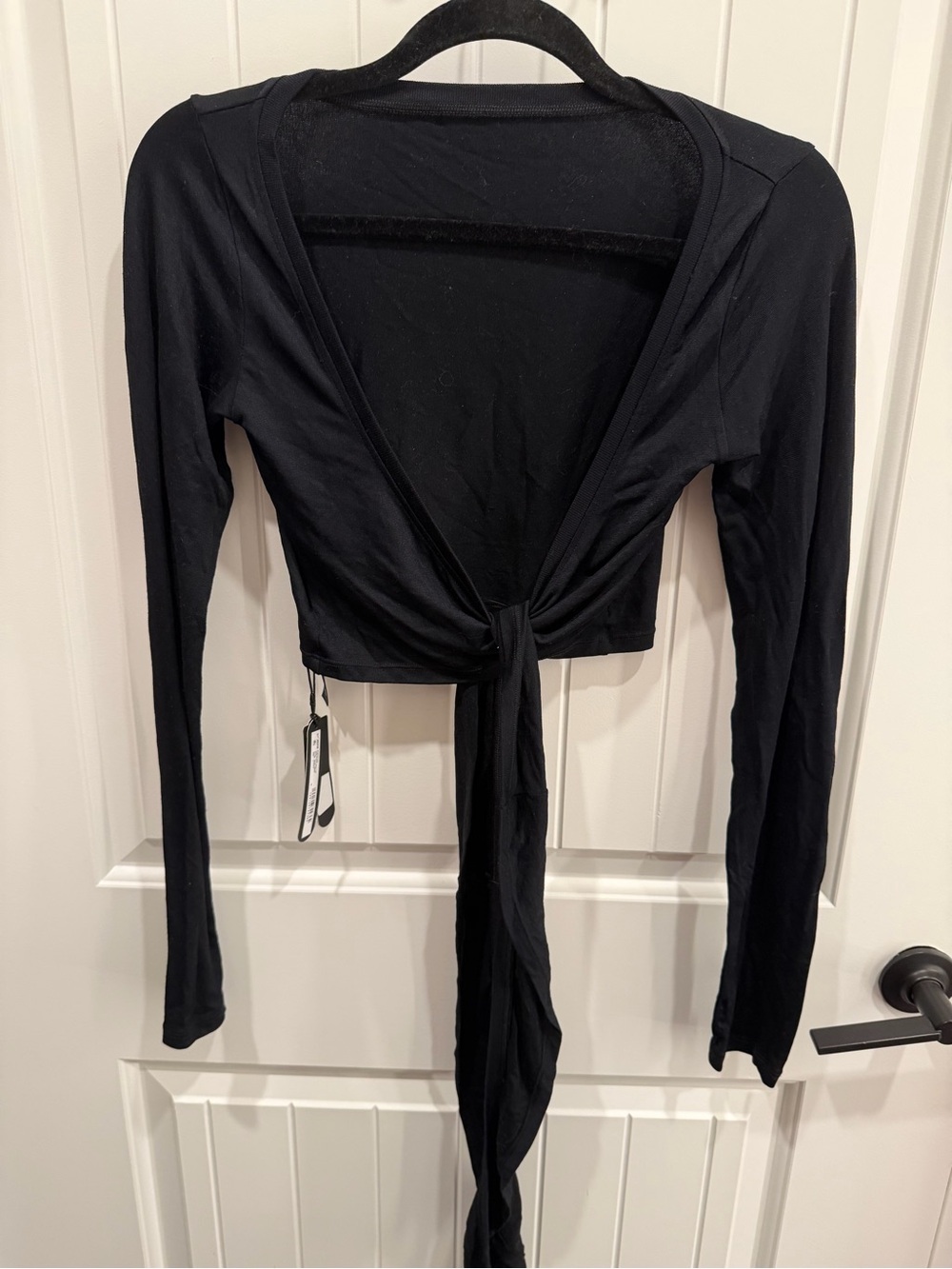 Nike x SKIMS Black Stretch Knit Long Sleeve Wrap Top – Size S